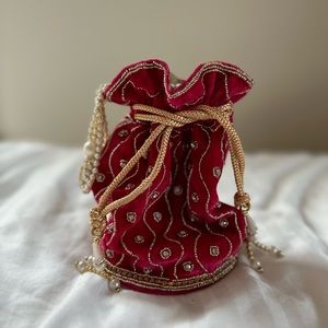 Indian velvet purse